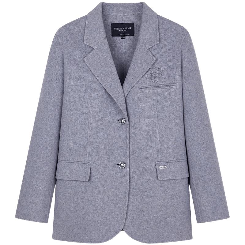 

Teenie Weenie Women s Elegant Lapel Wool Blend Coat S