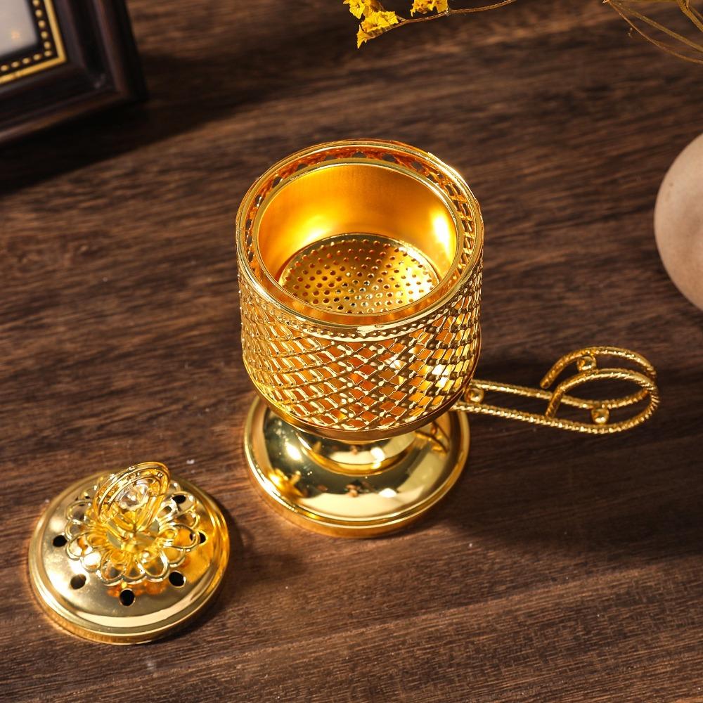 Handheld Metal Incense Stove Traditional Gold Aromatherapy Furnace Arabic Incense Burner  Hotel