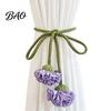 Fashionable Curtain Straps Flower Tiebacks, Handmade Boho Holder Tie Elegant Accessories Backs, Decorative Rope Ties for Bedroom, Window, Drapery
