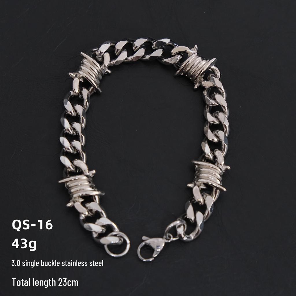 2024 Thorn Cuban Chain Titanium Steel Hip-Hop Necklace - Punk Knotted Stainless Steel