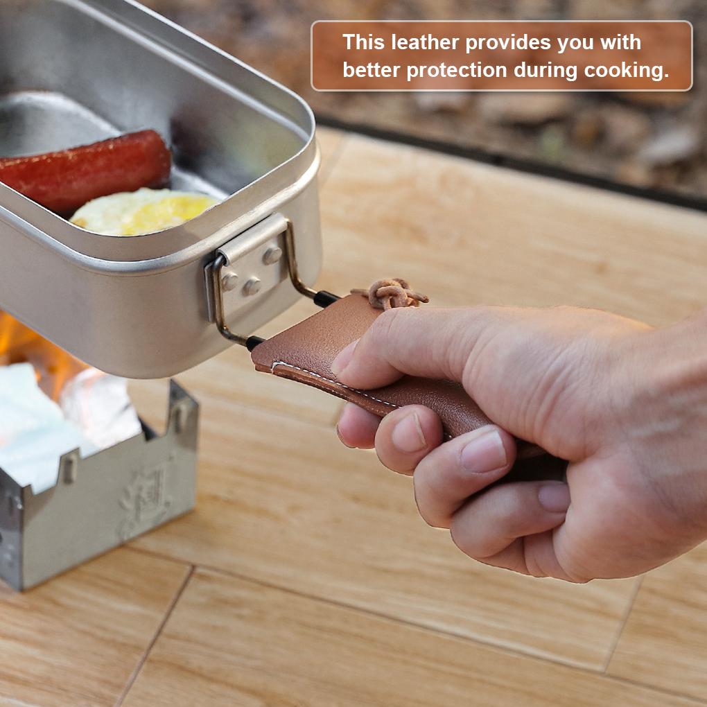 Pots Handle Holder Leather Insulated Hot Potholder Protector Sleeve Reusable Grip Cover Cookware Parts Home Picnic