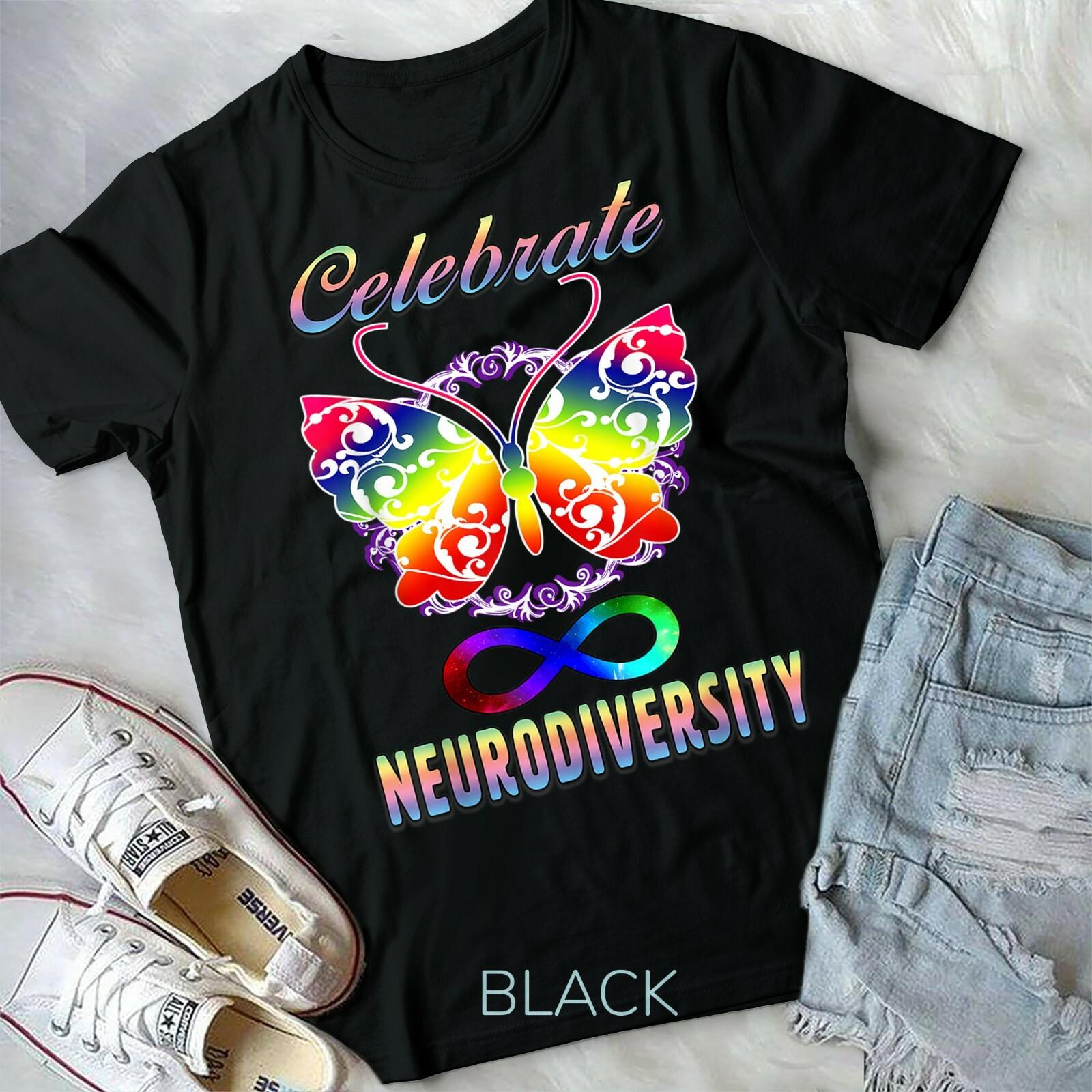 Celebrate Neurodiversity Autism ADHD Awareness Butterfly Unisex Youth T-shirt XL