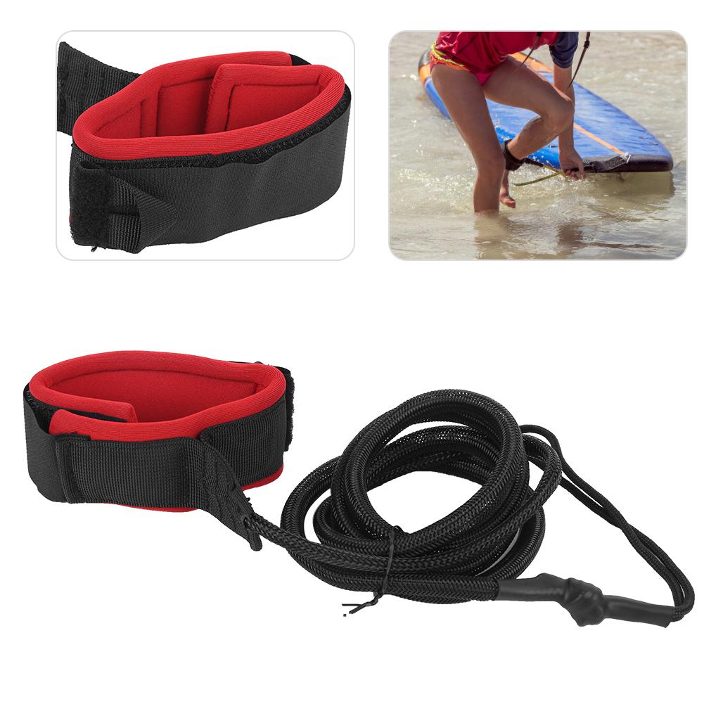 Surfing Kayak Leash Rope Boat Safety Paddle Hand Rope for Surfboard Surfing AccessoriesBlack Red