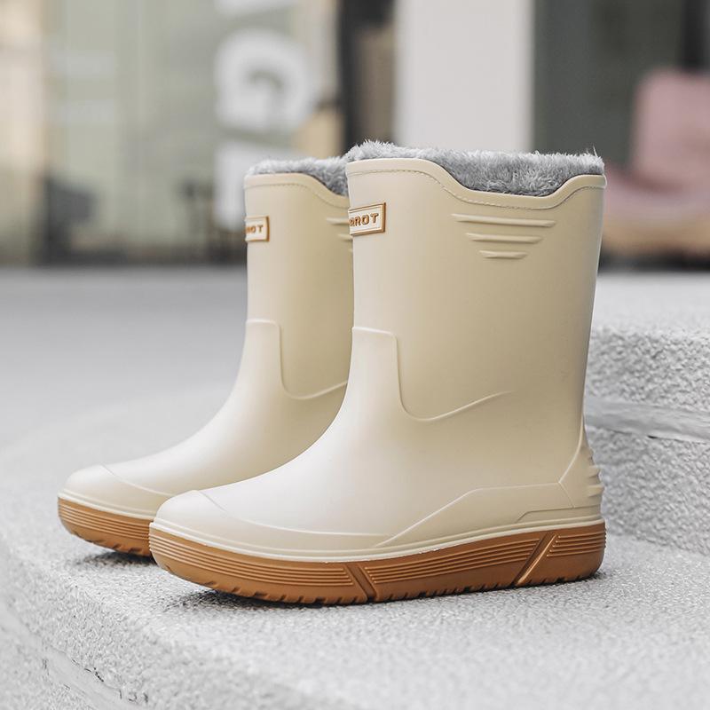 

Водонепроницаемые ботинки средней высоты мужские резиновые сапоги плюс фиксированная интегрированная хлопковая подкладка дождевые ботинки утолщенные на плоской подошве теплые водонепроницаемые ботинки резиновые ботинки в 45 [need to shoot one size larger]