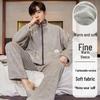 2025 Men's Thick Coral Fleece Pajama Set for Teens - Autumn/Winter, Indoor/Outdoor Wear