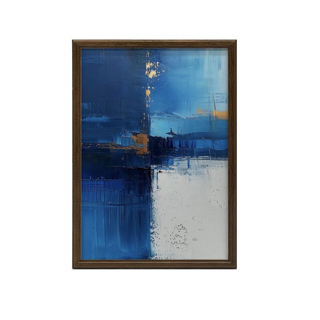 Spokój Szafiru Spokój Szafiru, 50X70 Cm, Rama Aluminiowa Złota, Papier Matowy 230 Gsm