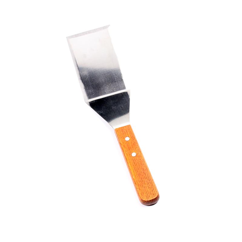 Wood Handle Heavy Duty Hamburger Turner / Spatula with Cutting Edge, 2.95-Inch Wide Blade, 11.5-Inch BBQ Tools