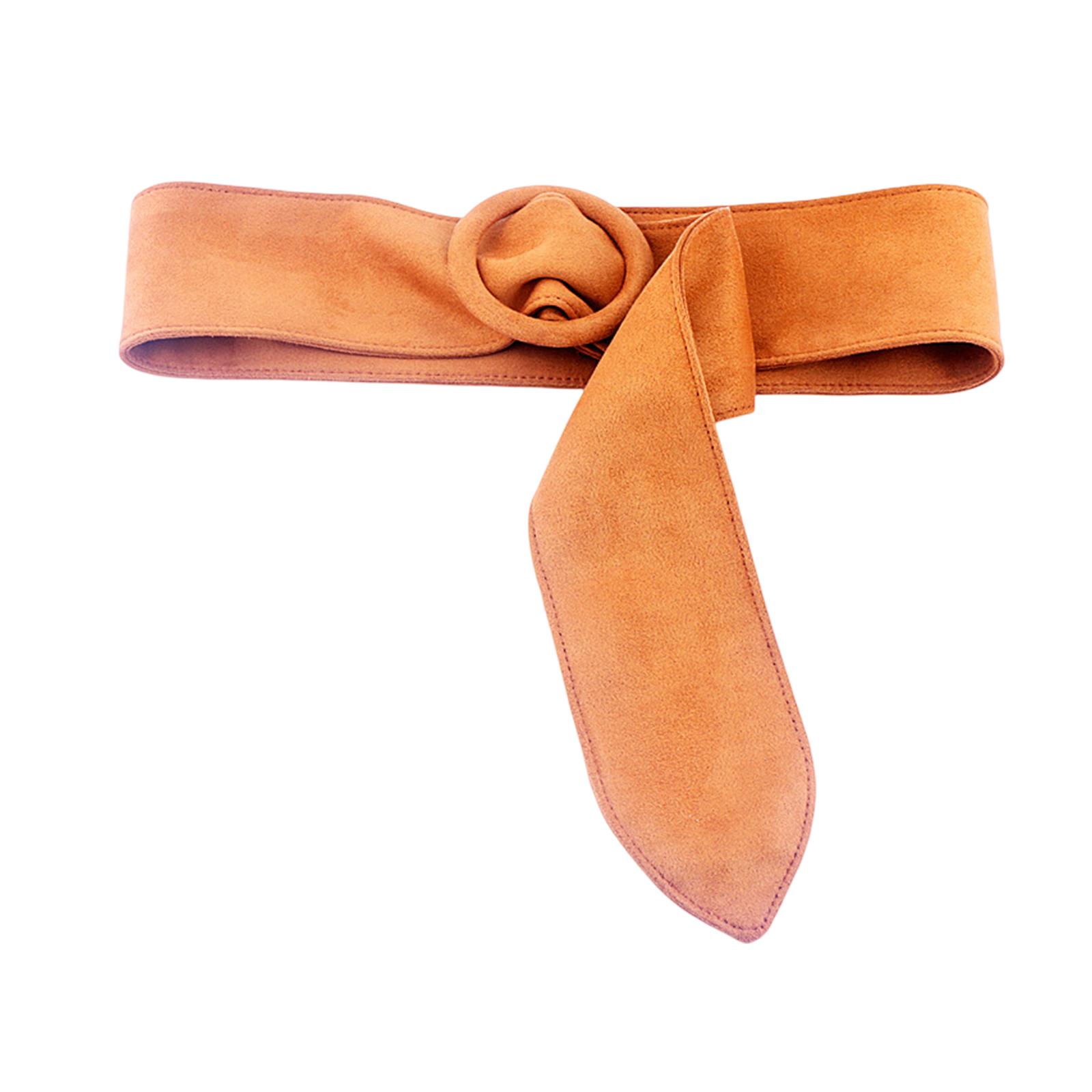 

Пояс-обертывание для талии для женщин замшевый пояс для платьев винтажный массивный пояс широкий пояс-корсет формальный широкий эластичный пояс с пряжкой коричневый