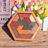Classical Hexagon Tangram Puzzle Wooden Brain Teasers For Kids Logic Thinking Games Casse Tete Rompecabezas De Madera
