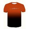 Summer Men's Gradient Color Casual Stretch Sports T-shirt, Round Neck Tee Shirt For Fashion