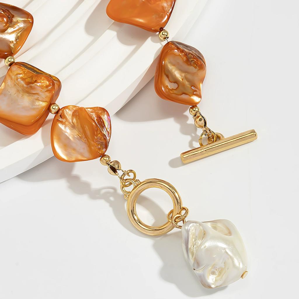 Irregular Shell OT Buckle Bracelet Necklace Female, Seaside Vacation Travel Accessories