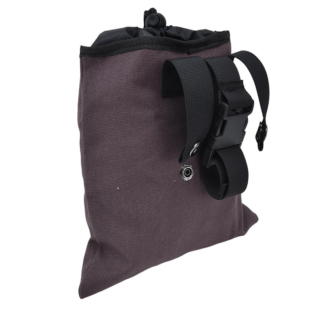 Foraging Bag Canvas Foldable Portable Thick Unique Simple Appearance Belt Fruit Picking Pouch for Outdoor CampingBrown