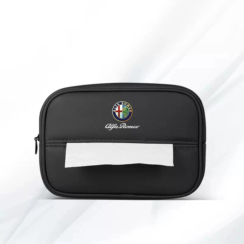 

Car Stickers For Alfa Romeo Car Tissue Box Holder Leather Car Armrest Napkin Case Sun Visor Backseat Bag For Alfa Romeo 4C 159 1