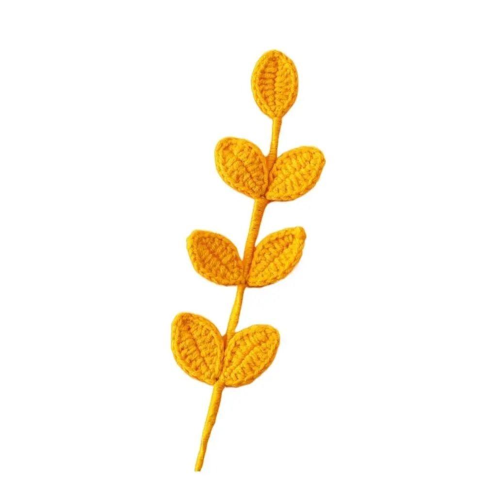 Handmade 3D Leaf Bookmark Knitted Leaf Book Page Marker High Quality Leaf Book Clip