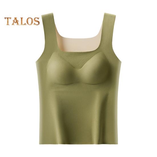 Zimní dámská zateplená vesta s hrudními vycpávkami Bezešvý sametový Rychlý teplotní zámek Vyhřívání Čtvercový výstřih Slim Fit Elastické vnitřní opotřebení Spodní část bez rukávů