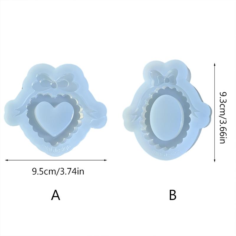 Bowknot Ornament Quicksand Silicone Mold Keyring Pendant Handmade Decoration Mold for Valentines Day Birthday Gift