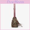 Pu Leather Leopard Print Crossbody Bag With Rivets And Tassels For Daily Use