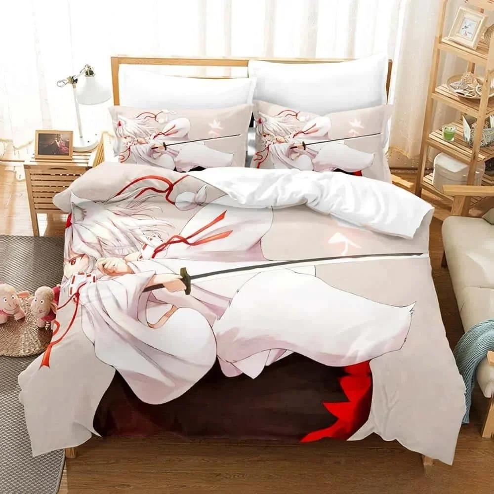 3D Anime Kawaii Girls Momiji Inubashiri Bedding Set Printed With Pillowcase Duvet Cover Soft Single Double Queen Super King Size