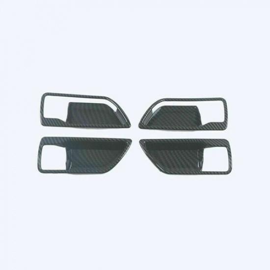 Carbon Fiber Inner Door Handle Bowl Cover Trim For Toyota Highlander 2021-2024