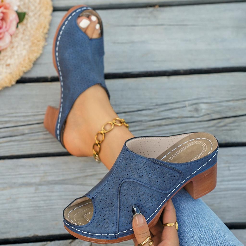 Übergrößen Schuhe für Damen 36-43 Sommer 2026 Damen zum Hineinschlüpfen Plateau Hoher Absatz Rutschfest Peep Toe Sandalen Damen Schuhwerk
