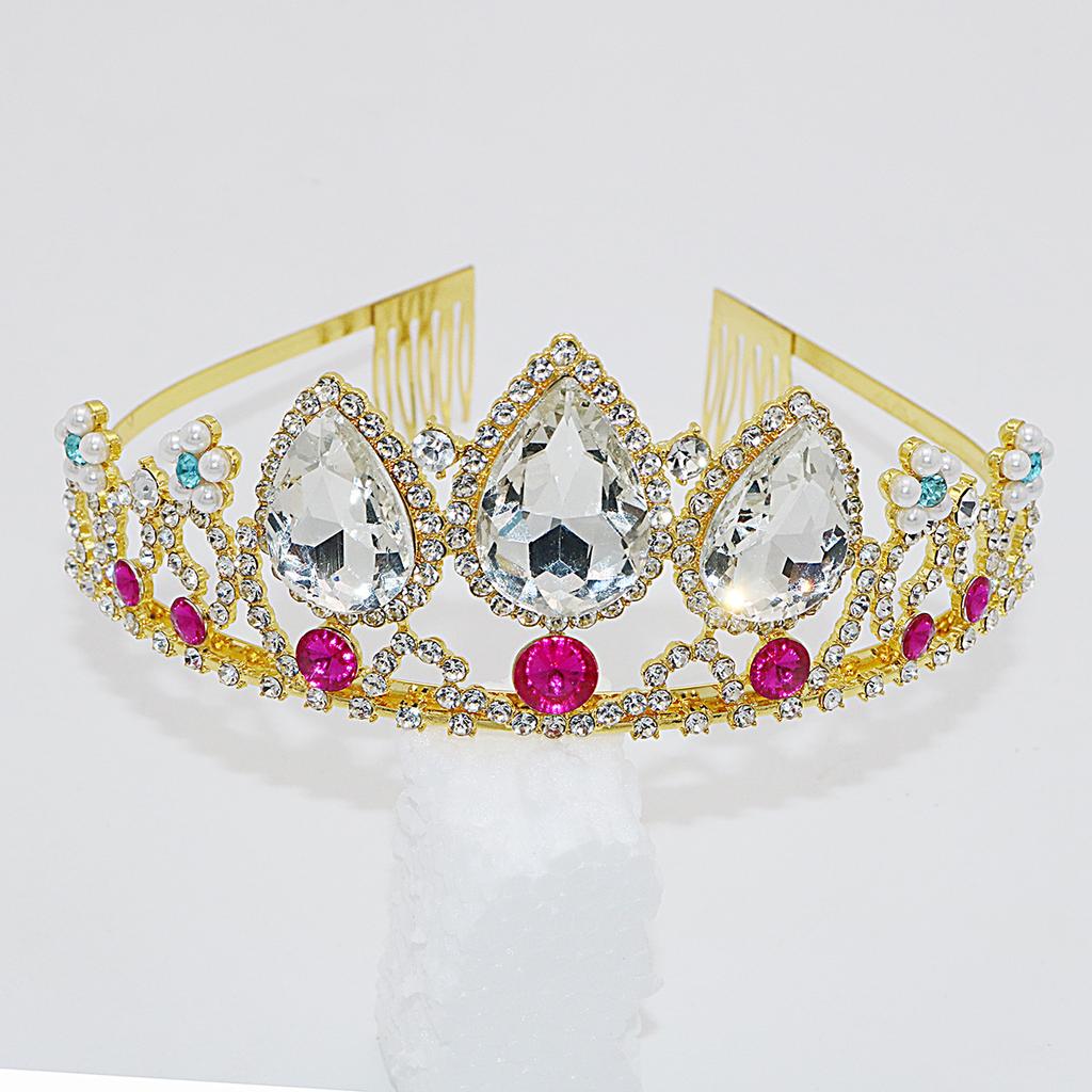 Stirnband Großer Kristall Niedliche Krone Beliebtes Diamant-Haaraccessoire Kinderkronen-Stirnband