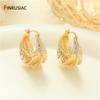 New Vintage Chunky Round Earrings For Women 14K Gold Plated Brass Twisted Hoop Earring Statement Wedding Party Jewelry Gift