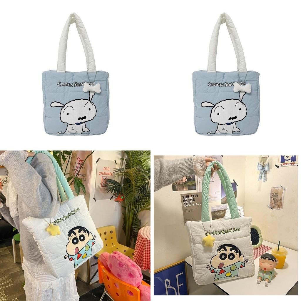 Crayon Shinchan Nylon-Tragetasche mit Buchstaben-Design für den täglichen Gebrauch
