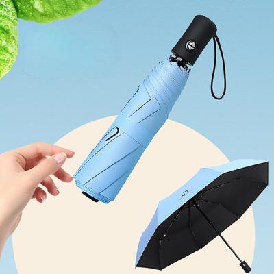 Guarda-chuva UV totalmente automático, guarda-chuva de proteção solar triplo, guarda-chuva para chuva ou sol, guarda-chuva de vinil dobrável manual para mulheres