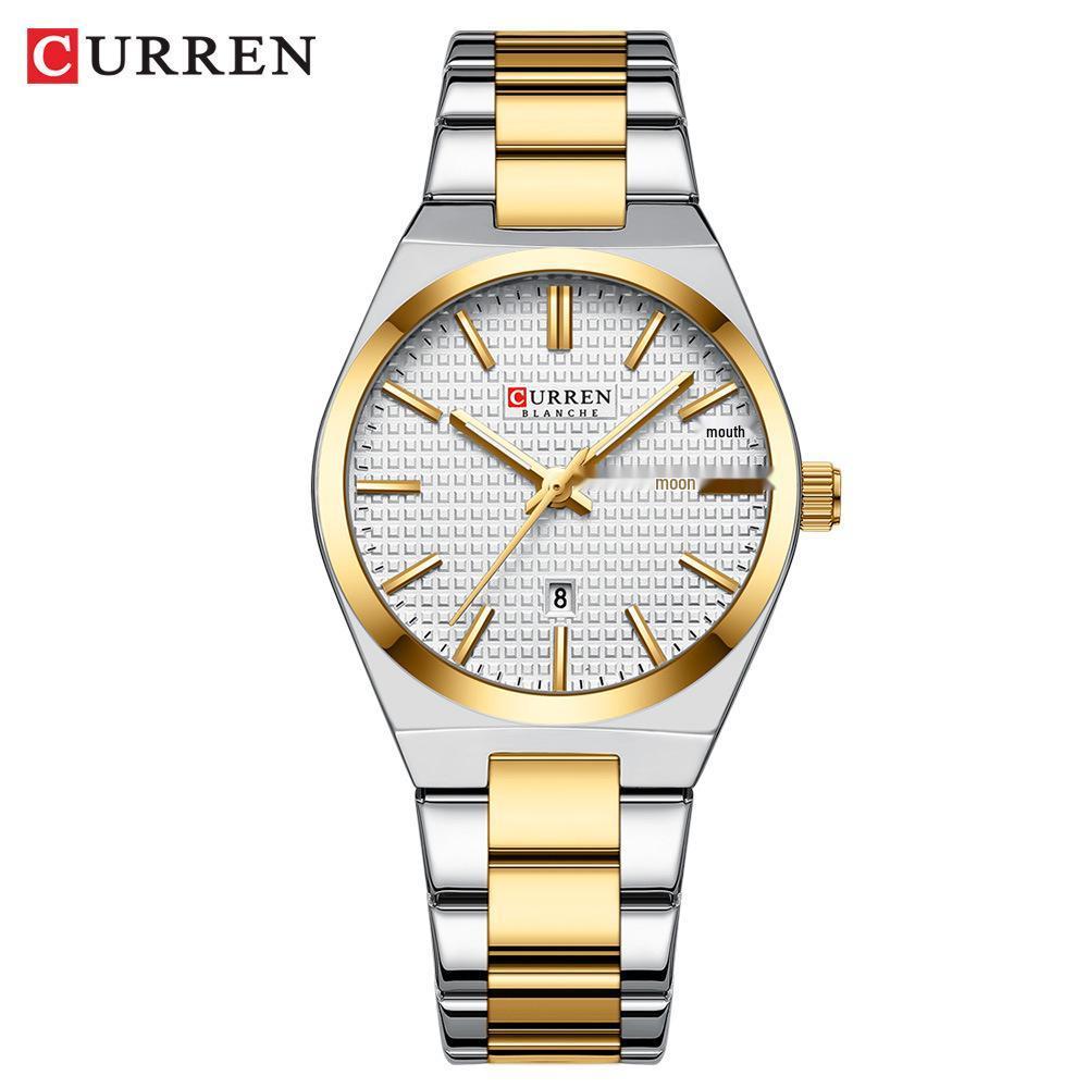 CURREN 8439 Women s Waterproof Quartz Watch with Steel Band and Calendar