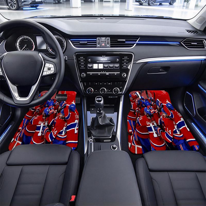 Montreal Canadiens pattern Black Car Floor Mats Full Coverage All-Season Car Mats, XPE Non-Slip And Wear-Resistant Mats Suitable for SUV Interiors, T