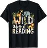 Wild About Reading Tiere und Buchliebhaber Geschenk Unisex T-Shirt