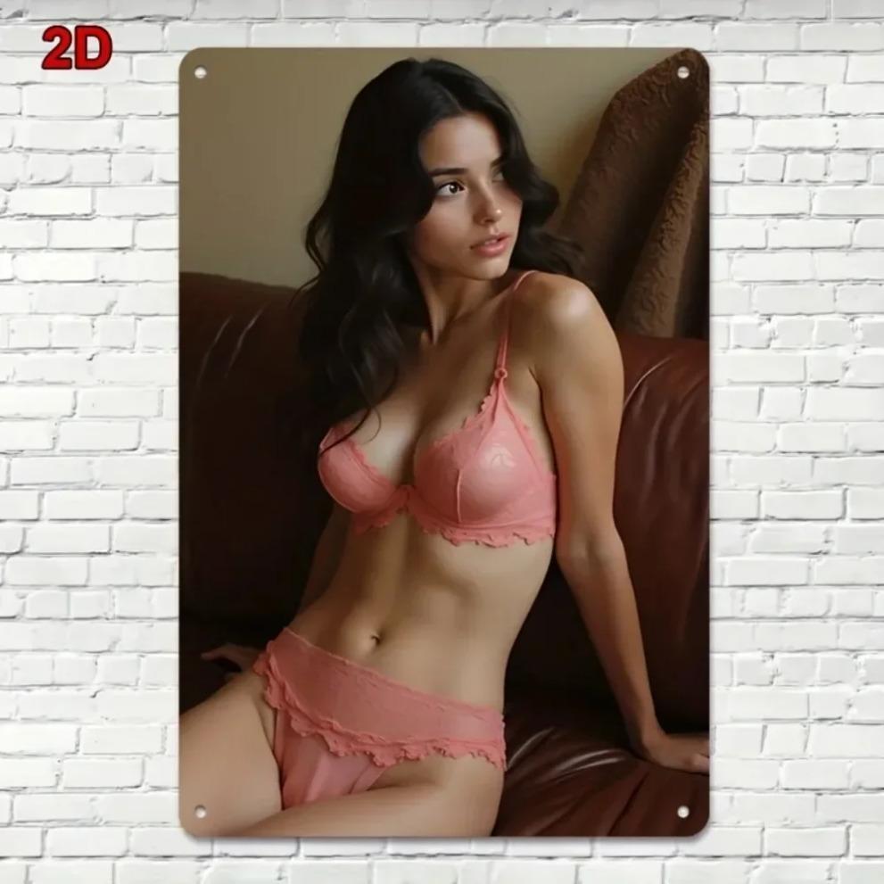 Metalowa Sztuka Ścienna Różowa Retro Koronkowa Dekoracja do Sypialni Domowego Biura Łatwa Instalacja Kawiarni Baru Prezent