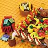 Creative City Food Building Blocks Set Shopping Vegetables Compatible with Major Brands Perfect for Kids Party Favors and Educational Toys Pizza,