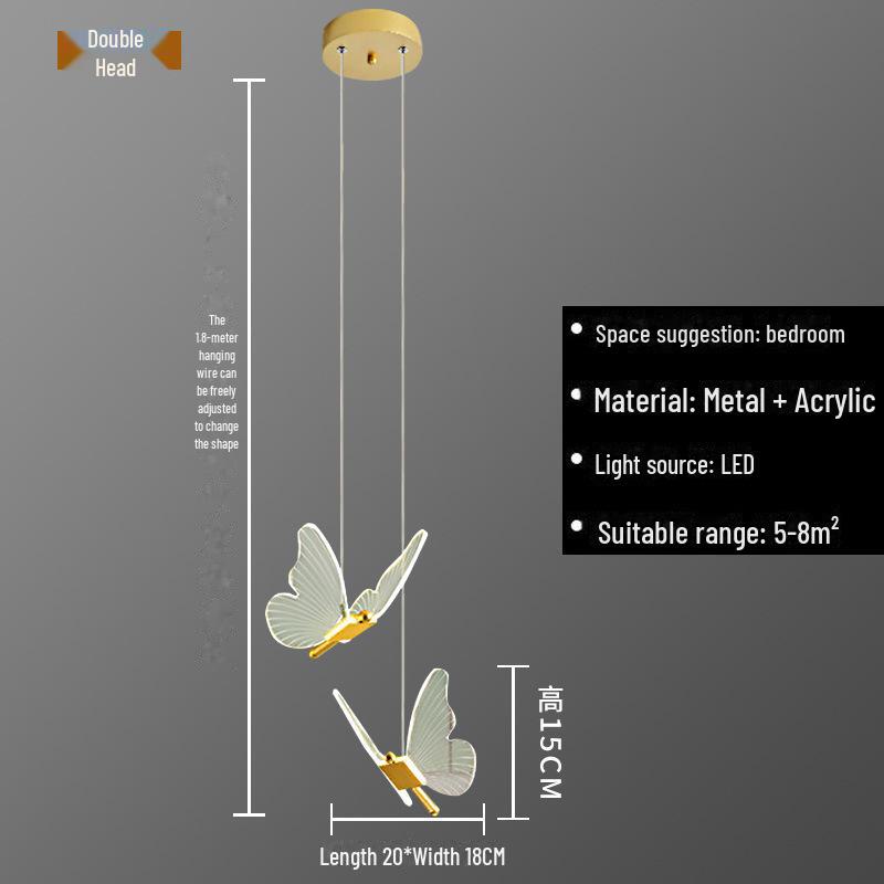 

Современная светодиодная люстра-бабочка - роскошный прикроватный или барный светильник Three-Color Light