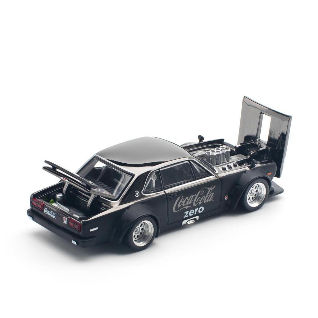 POP RACE x TINY SKYLINE V8 DRIFT COCA COLA BLACK finished product PR640144 1/64 GT-R (HAKOSUKA) CHROME?