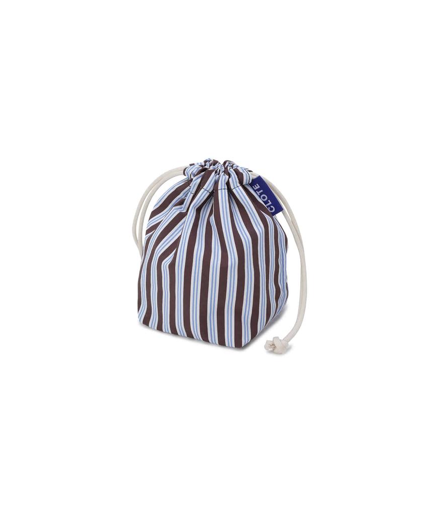 Clote String Pouch Mini - Striped Brick