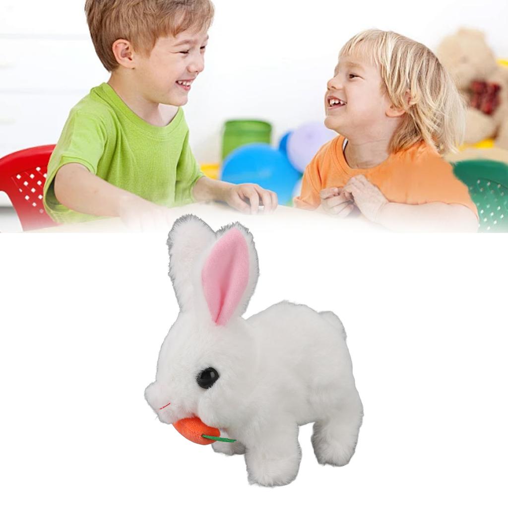   Bunny Toy Plush Interactive Easter Electronic Hopping Bunny Toy with Sound Wiggle Ears for Birthday Gift