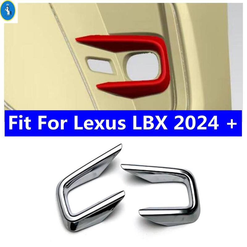 Chrome Front Bumper Fog Lights Lamps Blade Strip Cover Trim Fit For Lexus LBX 2024 2025 2026 Accessories Exterior Refit