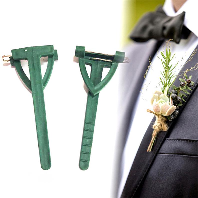 Magnetic Triangle Brooch for Groom or Bride Wedding Corsage