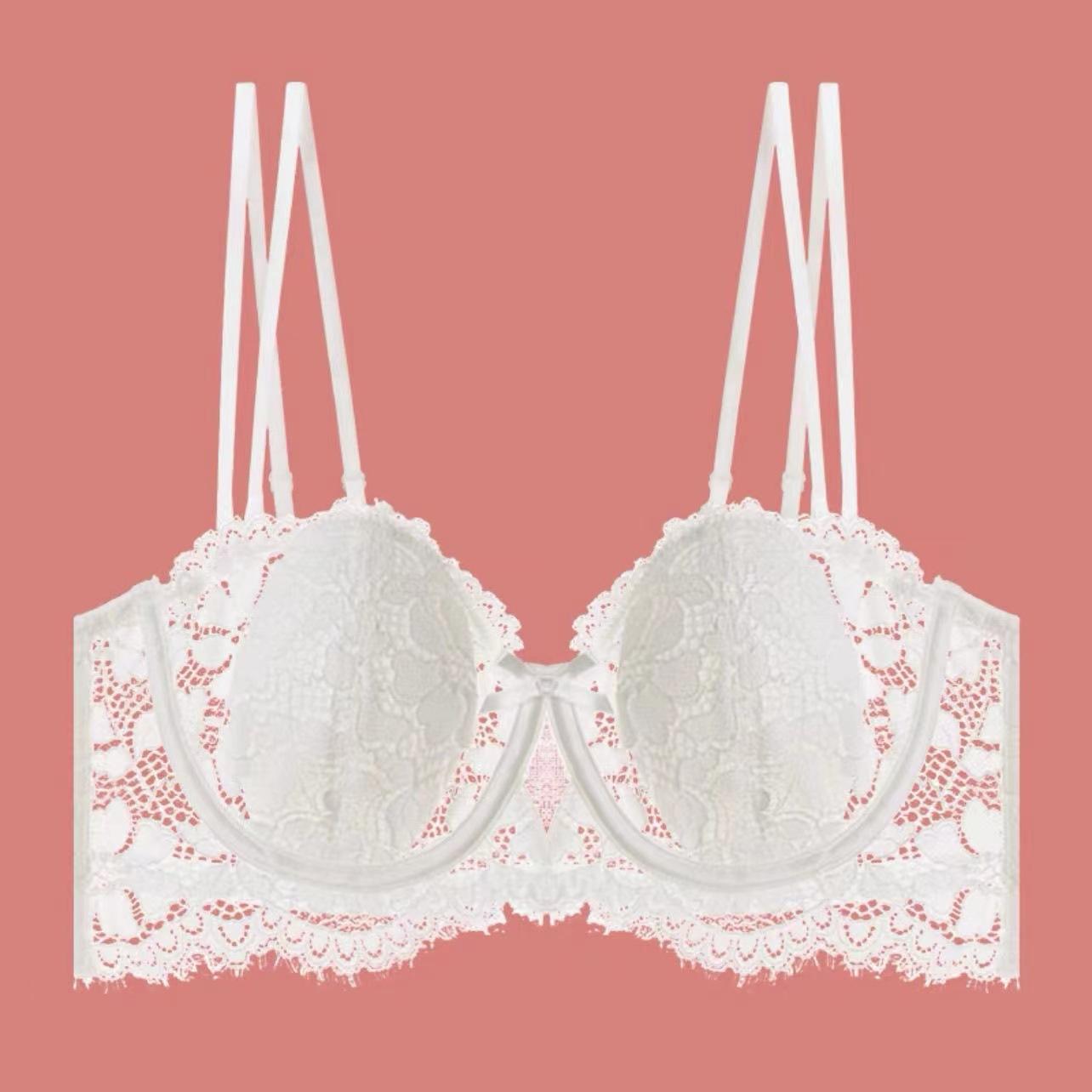 

Французская большая грудь показывает маленькое нижнее белье женский тонкий мягкий бюстгальтер на косточках полукубковый большая грудь показывает маленький бюстгальтер против провисания бюстгальтер 70A белый