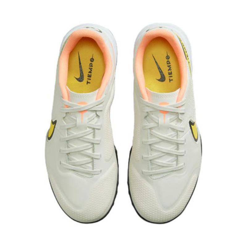 Nike Tiempo Legend 9 Academy TF Anti Slip Wear Resistant Low Top Kids' Soccer Shoes Gray Yellow Kids' Sneakers DA1328-002