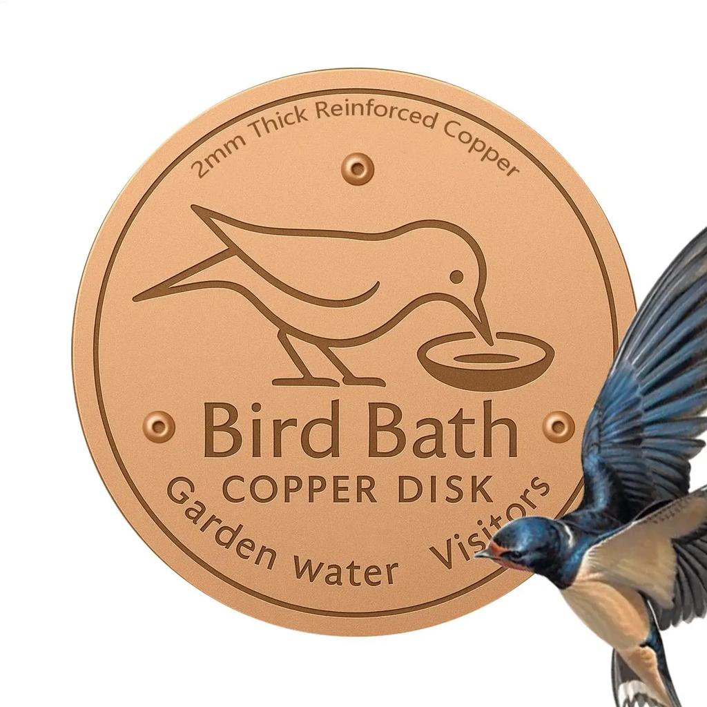 10CM Bird Bath Copper Disk Purification Tray Metal Cleaner Disks Feeder Accessories for Cats Dog Cow Horses Chicken Water Bowl