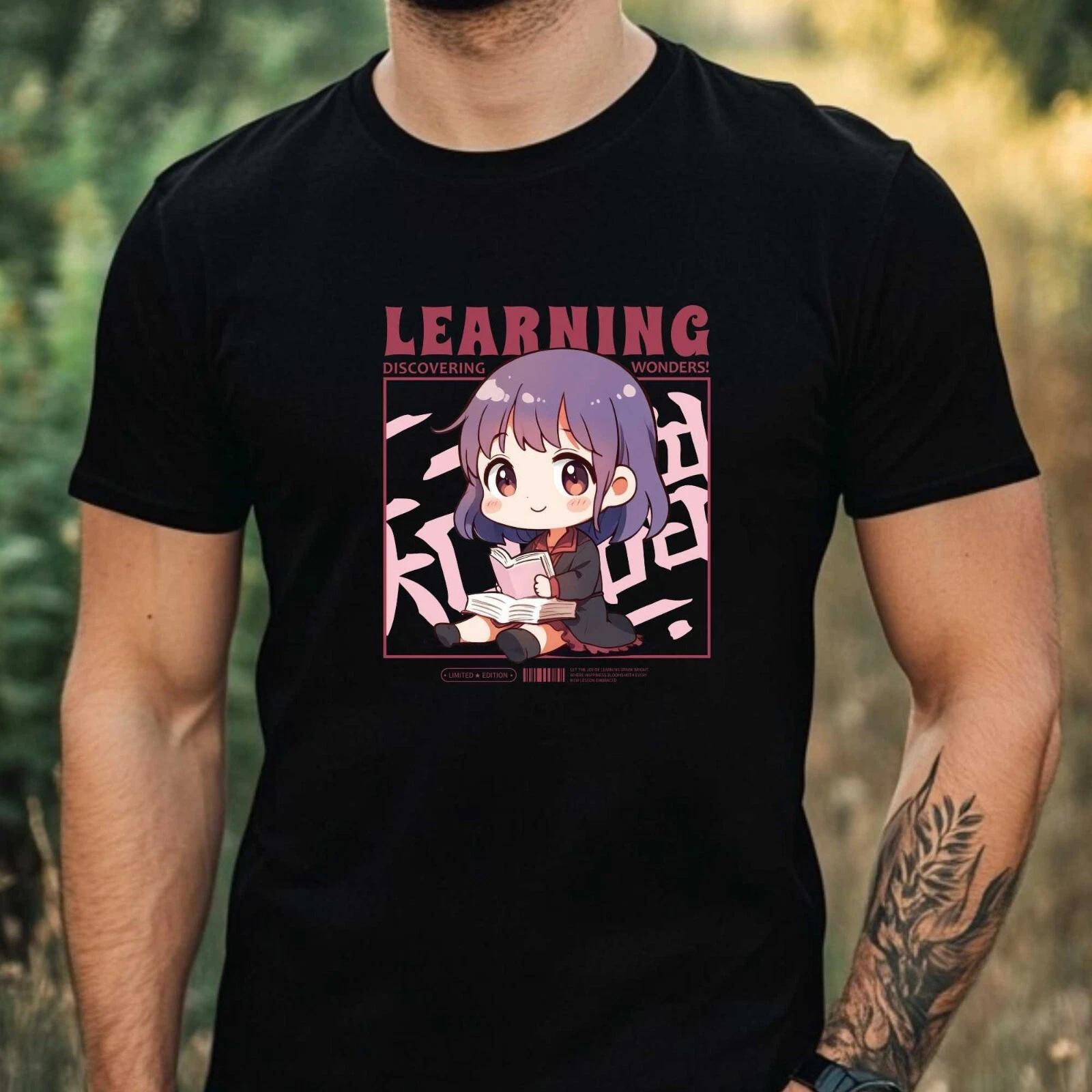 T-Shirt Herren Anime Girl Motiv Baumwolle Größe XS bis 5XL XS