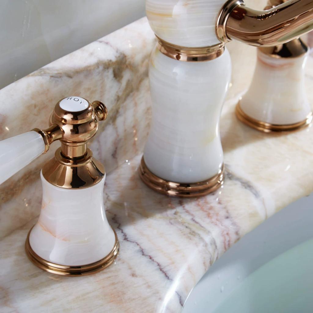Rose Gold Bathroom Gold Faucet basin faucet Brass Jade widespread faucet Tap luxury Basin Mixer Hot Cold shower room sink Faucet