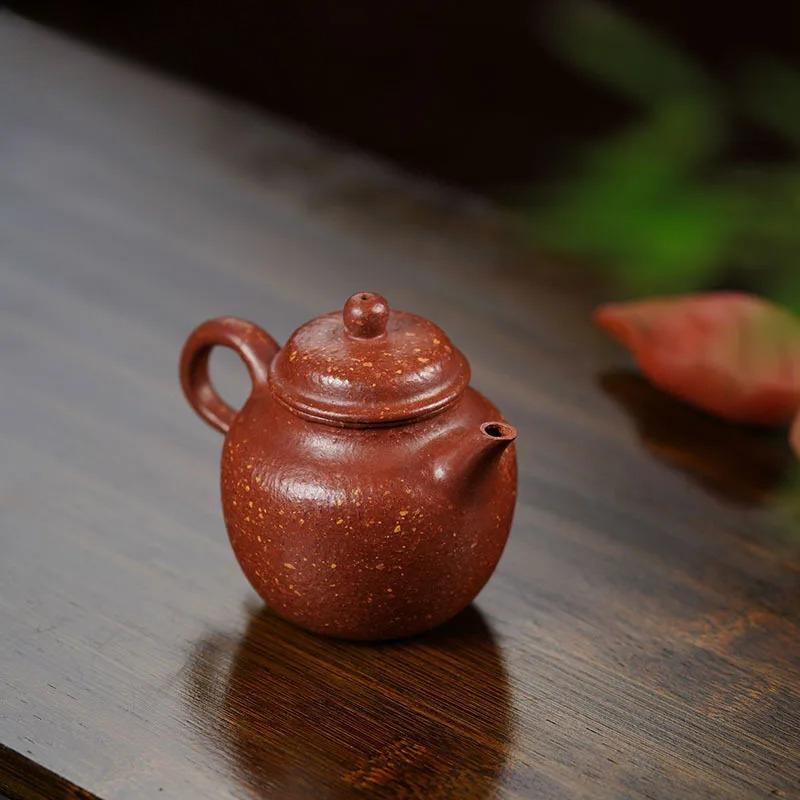 125ml Retro Yixing Mor Kil Çaydanlıkları Sanatçı El Yapımı Sonbahar Potu Ham Kil Yokuş Aşağı Kil Demlikli Çay Seti Zisha El Sanatları