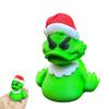 Yousheng Mini Green Duck Figurine Collectible Christmas Duck Ornament Duck Figure Wearing Xmas Hat for Festival Party Table Shelf Decoration