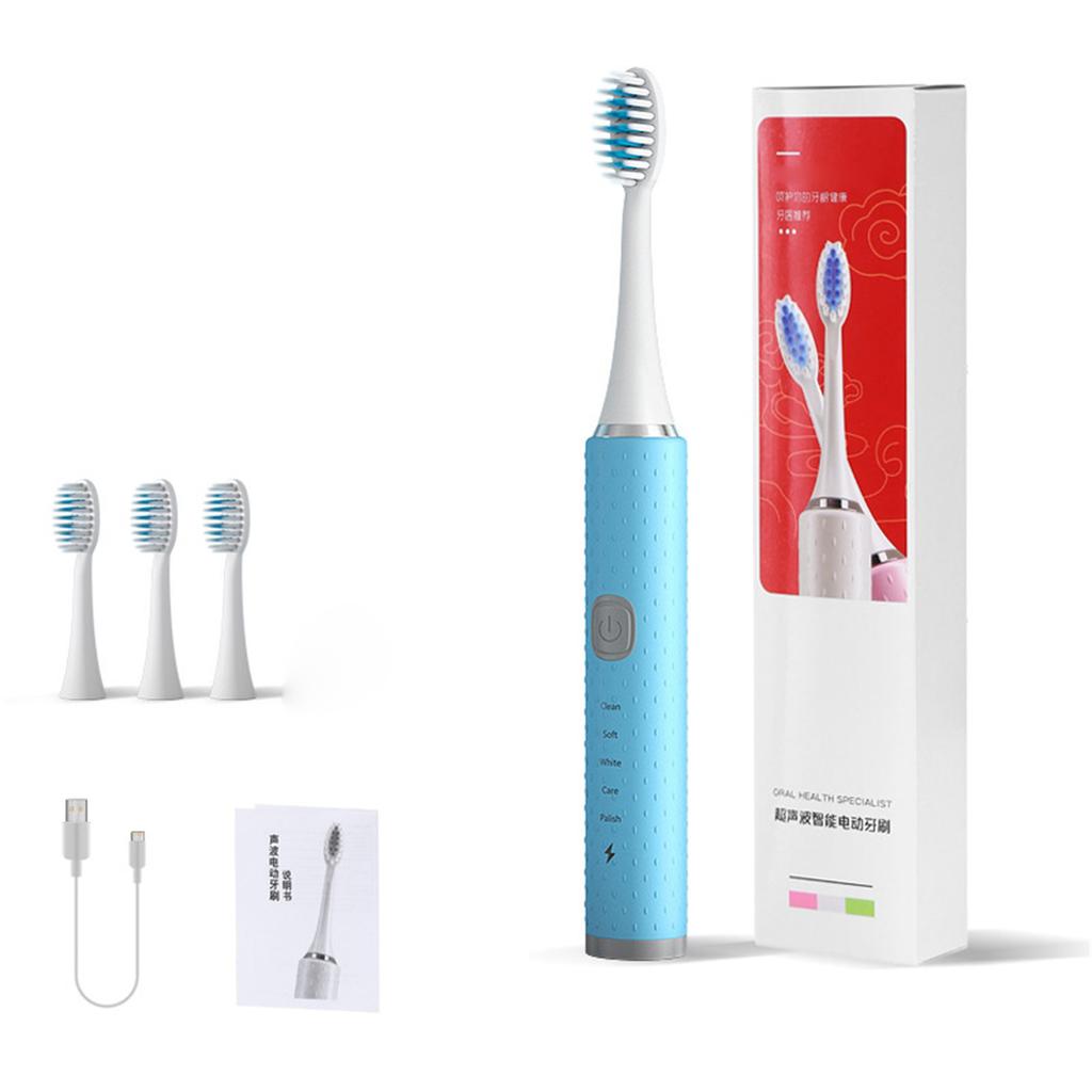 Electric Toothbrush Ultrasonic Soft Bristle Waterproof Whitening Automatic Toothbrush for Adults Chi