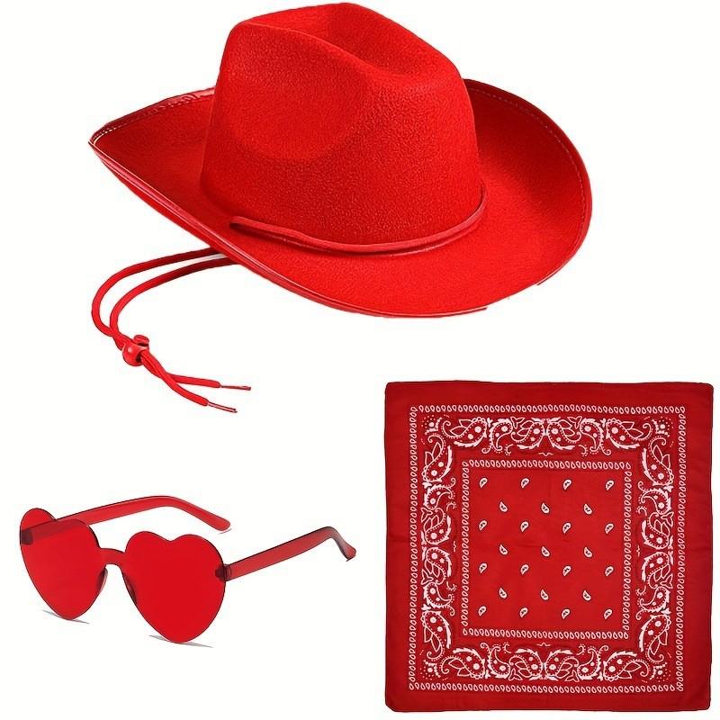 Denim Hat Set With Pink Frayed Crown And Glitter Sequins For Party Costumes