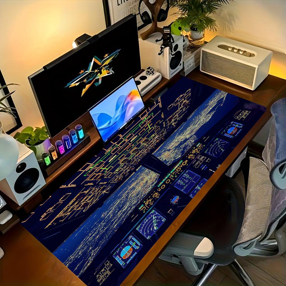 Cockpit View Mouse Pad Large Computer Office Game Table Mat Rubber AntiSlip Stitched Edge Keyboard Mats 90x40 Xxl Desk Pads