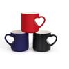 Elegant Ceramic Mug With Artistic Heart Handle Color Changing Drinking Cup For Hot Drink